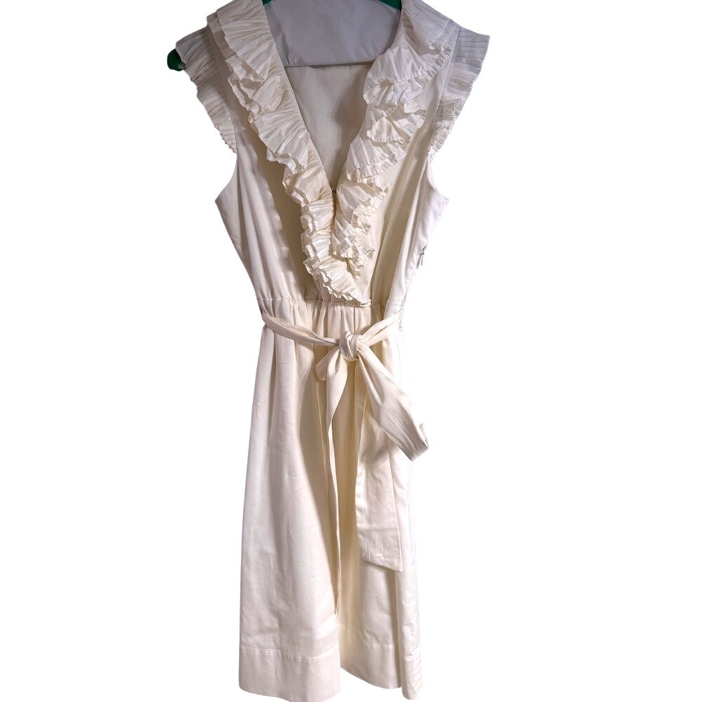 Max and Cleo Ruffle Neck Cocktail Dress Cream Size‎ 4